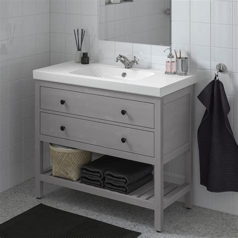 HEMNES / ORRSJÖN Bathroom vanity with sink & faucet .